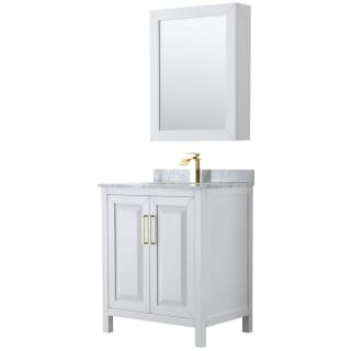 A thumbnail of the Wyndham Collection WCV252530SUNSMED White / White Carrara Marble Top / Brushed Gold Hardware