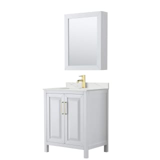 A thumbnail of the Wyndham Collection WCV252530S-QTZ-UNSMED White / Giotto Quartz Top / Brushed Gold Hardware