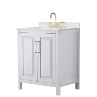 A thumbnail of the Wyndham Collection WCV252530S-QTZ-US3MXX White / Giotto Quartz Top / Brushed Gold Hardware