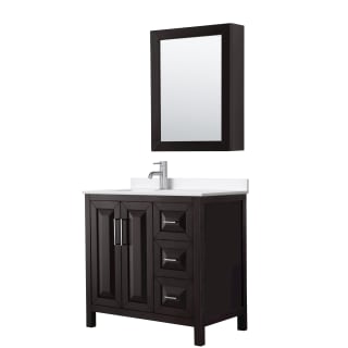 A thumbnail of the Wyndham Collection WCV252536S-QTZ-UNSMED Dark Espresso / White Quartz Top / Polished Chrome Hardware