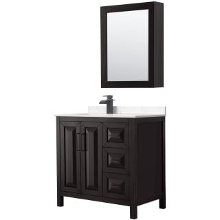 A thumbnail of the Wyndham Collection WCV252536S-Left-VCA-MED Dark Espresso / Carrara Cultured Marble Top / Matte Black Hardware