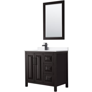 A thumbnail of the Wyndham Collection WCV252536S-Left-VCA-M24 Dark Espresso / White Cultured Marble Top / Matte Black Hardware