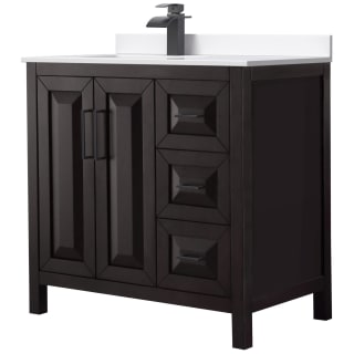 A thumbnail of the Wyndham Collection WCV252536S-Left-VCA-MXX Dark Espresso / White Cultured Marble Top / Matte Black Hardware