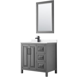 A thumbnail of the Wyndham Collection WCV252536S-Left-VCA-M24 Dark Gray / Carrara Cultured Marble Top / Matte Black Hardware