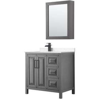 A thumbnail of the Wyndham Collection WCV252536S-Left-VCA-MED Dark Gray / Carrara Cultured Marble Top / Matte Black Hardware