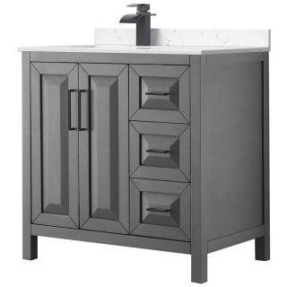 A thumbnail of the Wyndham Collection WCV252536S-Left-VCA-MXX Dark Gray / Carrara Cultured Marble Top / Matte Black Hardware