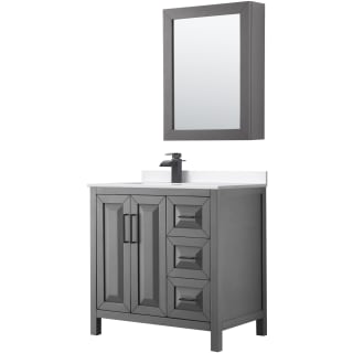 A thumbnail of the Wyndham Collection WCV252536S-Left-VCA-MED Dark Gray / White Cultured Marble Top / Matte Black Hardware