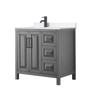 A thumbnail of the Wyndham Collection WCV252536S-QTZ-UNSMXX Dark Gray / White Quartz Top / Matte Black Hardware