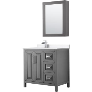 A thumbnail of the Wyndham Collection WCV252536S-Left-VCA-MED Dark Gray / White Cultured Marble Top / Polished Chrome Hardware