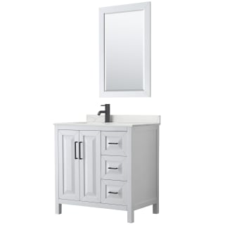 A thumbnail of the Wyndham Collection WCV252536S-QTZ-UNSM24 White / Giotto Quartz Top / Matte Black Hardware