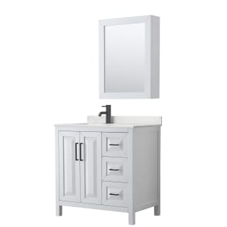 A thumbnail of the Wyndham Collection WCV252536S-QTZ-UNSMED White / Giotto Quartz Top / Matte Black Hardware