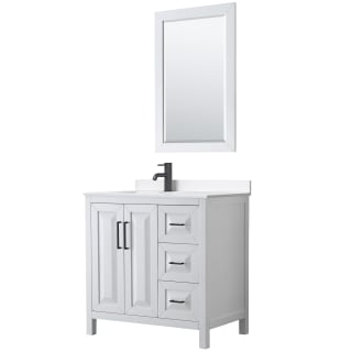 A thumbnail of the Wyndham Collection WCV252536S-QTZ-UNSM24 White / White Quartz Top / Matte Black Hardware