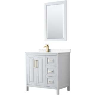 A thumbnail of the Wyndham Collection WCV252536S-Left-VCA-M24 White / Carrara Cultured Marble Top / Brushed Gold Hardware