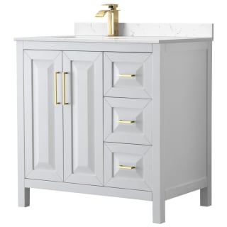 A thumbnail of the Wyndham Collection WCV252536S-Left-VCA-MXX White / Carrara Cultured Marble Top / Brushed Gold Hardware