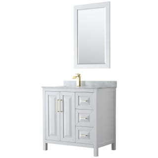 A thumbnail of the Wyndham Collection WCV252536SUNSM24 White / White Carrara Marble Top / Brushed Gold Hardware