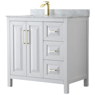 A thumbnail of the Wyndham Collection WCV252536SUNSMXX White / White Carrara Marble Top / Brushed Gold Hardware