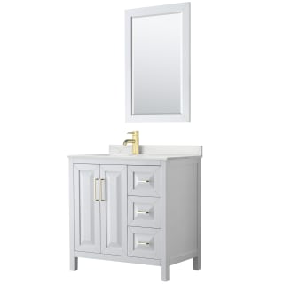 A thumbnail of the Wyndham Collection WCV252536S-QTZ-UNSM24 White / Giotto Quartz Top / Brushed Gold Hardware