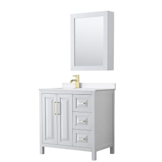 A thumbnail of the Wyndham Collection WCV252536S-QTZ-UNSMED White / White Quartz Top / Brushed Gold Hardware