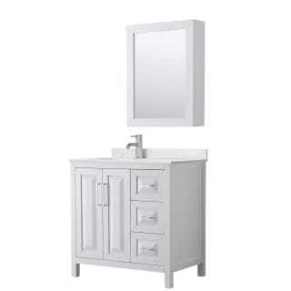 A thumbnail of the Wyndham Collection WCV252536S-QTZ-UNSMED White / Giotto Quartz Top / Polished Chrome Hardware