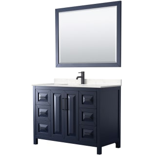 A thumbnail of the Wyndham Collection WCV252548S-VCA-M46 Dark Blue / Carrara Cultured Marble Top / Matte Black Hardware