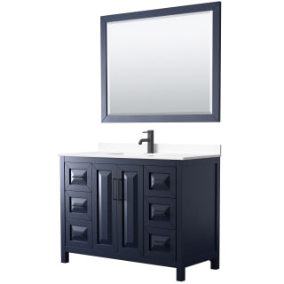 A thumbnail of the Wyndham Collection WCV252548S-VCA-M46 Dark Blue / White Cultured Marble Top / Matte Black Hardware