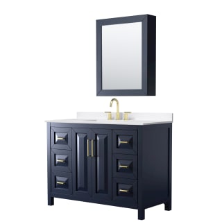 A thumbnail of the Wyndham Collection WCV252548S-QTZ-US3MED Dark Blue / White Quartz Top / Brushed Gold Hardware