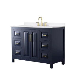 A thumbnail of the Wyndham Collection WCV252548S-QTZ-US3MXX Dark Blue / White Quartz Top / Brushed Gold Hardware