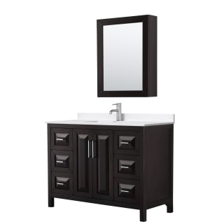 A thumbnail of the Wyndham Collection WCV252548S-QTZ-UNSMED Dark Espresso / White Quartz Top / Polished Chrome Hardware