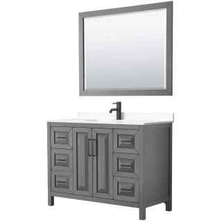 A thumbnail of the Wyndham Collection WCV252548S-VCA-M46 Dark Gray / White Cultured Marble Top / Matte Black Hardware