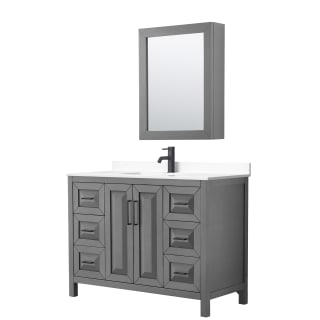 A thumbnail of the Wyndham Collection WCV252548S-VCA-MED Dark Gray / White Cultured Marble Top / Matte Black Hardware