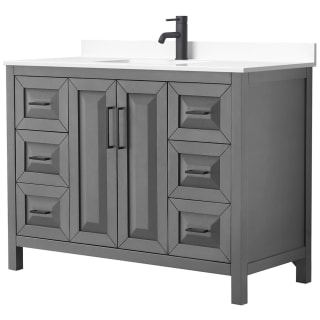 A thumbnail of the Wyndham Collection WCV252548S-VCA-MXX Dark Gray / White Cultured Marble Top / Matte Black Hardware
