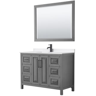 A thumbnail of the Wyndham Collection WCV252548S-QTZ-UNSM46 Dark Gray / White Quartz Top / Matte Black Hardware