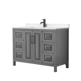 A thumbnail of the Wyndham Collection WCV252548S-QTZ-UNSMXX Dark Gray / White Quartz Top / Matte Black Hardware