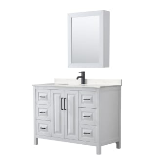 A thumbnail of the Wyndham Collection WCV252548S-VCA-MED White / Carrara Cultured Marble Top / Matte Black Hardware