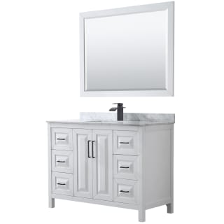 A thumbnail of the Wyndham Collection WCV252548SUNSM46 White / White Carrara Marble Top / Matte Black Hardware