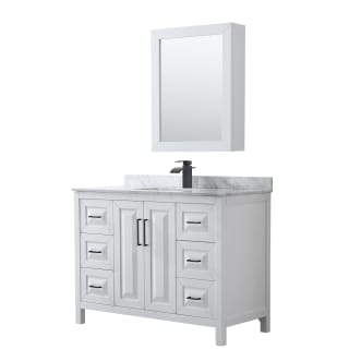 A thumbnail of the Wyndham Collection WCV252548SUNSMED White / White Carrara Marble Top / Matte Black Hardware