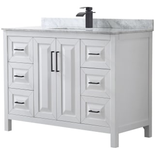 A thumbnail of the Wyndham Collection WCV252548SUNSMXX White / White Carrara Marble Top / Matte Black Hardware