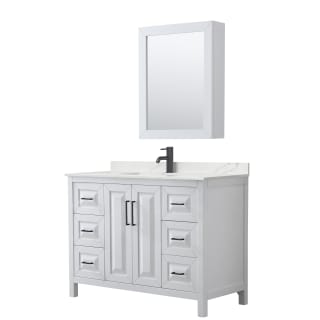 A thumbnail of the Wyndham Collection WCV252548S-QTZ-UNSMED White / Giotto Quartz Top / Matte Black Hardware