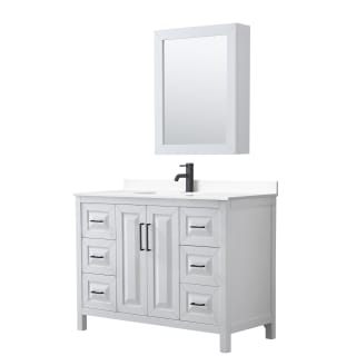 A thumbnail of the Wyndham Collection WCV252548S-VCA-MED White / White Cultured Marble Top / Matte Black Hardware