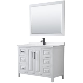 A thumbnail of the Wyndham Collection WCV252548S-QTZ-UNSM46 White / White Quartz Top / Matte Black Hardware