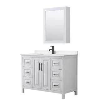 A thumbnail of the Wyndham Collection WCV252548S-QTZ-UNSMED White / White Quartz Top / Matte Black Hardware