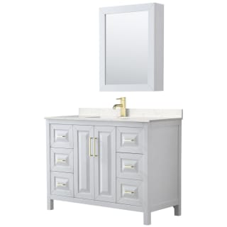 A thumbnail of the Wyndham Collection WCV252548S-VCA-MED White / Carrara Cultured Marble Top / Brushed Gold Hardware