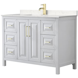 A thumbnail of the Wyndham Collection WCV252548S-VCA-MXX White / Carrara Cultured Marble Top / Brushed Gold Hardware