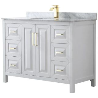 A thumbnail of the Wyndham Collection WCV252548SUNSMXX White / White Carrara Marble Top / Brushed Gold Hardware