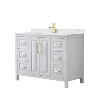 A thumbnail of the Wyndham Collection WCV252548S-QTZ-UNSMXX White / Giotto Quartz Top / Brushed Gold Hardware