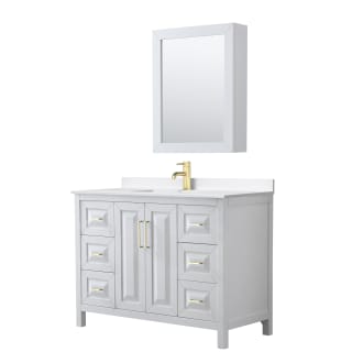 A thumbnail of the Wyndham Collection WCV252548S-QTZ-UNSMED White / White Quartz Top / Brushed Gold Hardware