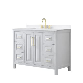 A thumbnail of the Wyndham Collection WCV252548S-QTZ-US3MXX White / White Quartz Top / Brushed Gold Hardware