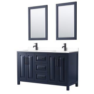 A thumbnail of the Wyndham Collection WCV252560D-VCA-M24 Dark Blue / White Cultured Marble Top / Matte Black Hardware