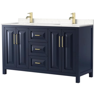 A thumbnail of the Wyndham Collection WCV252560D-VCA-MXX Dark Blue / Carrara Cultured Marble Top / Brushed Gold Hardware