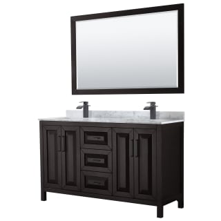 A thumbnail of the Wyndham Collection WCV252560DUNSM58 Dark Espresso / White Carrara Marble Top / Matte Black Hardware